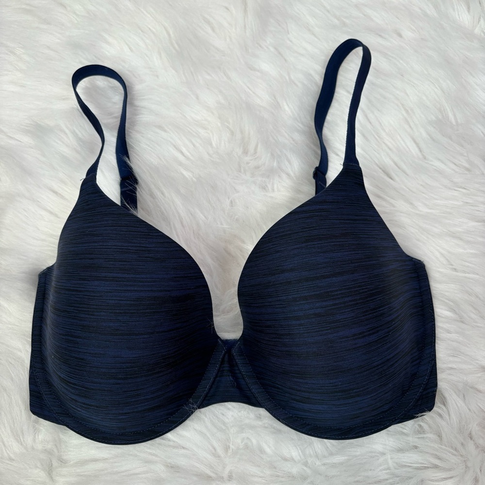 Victoria’s Secret Uplift Semi Demi Bra Size‎ 34DDD Dark Blue Heather Underwire